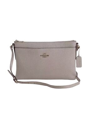 COACH Journal Crossbody Pebbled Leather Bag in Taupe